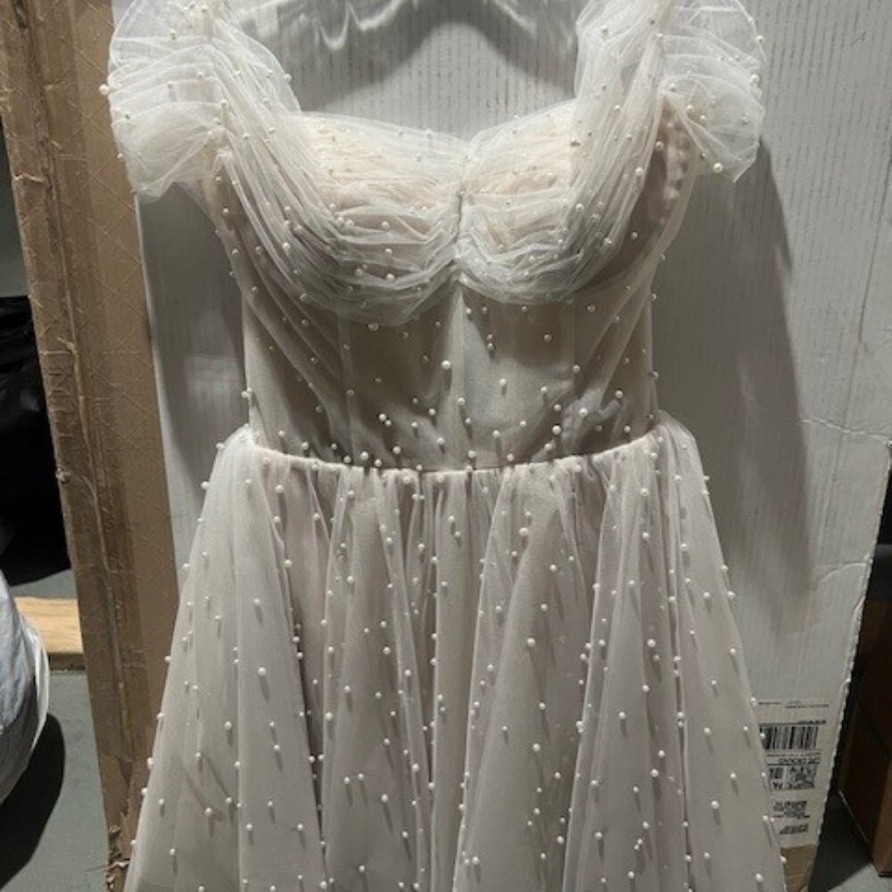 Madi Lane Bridal Mini Pearl Dress